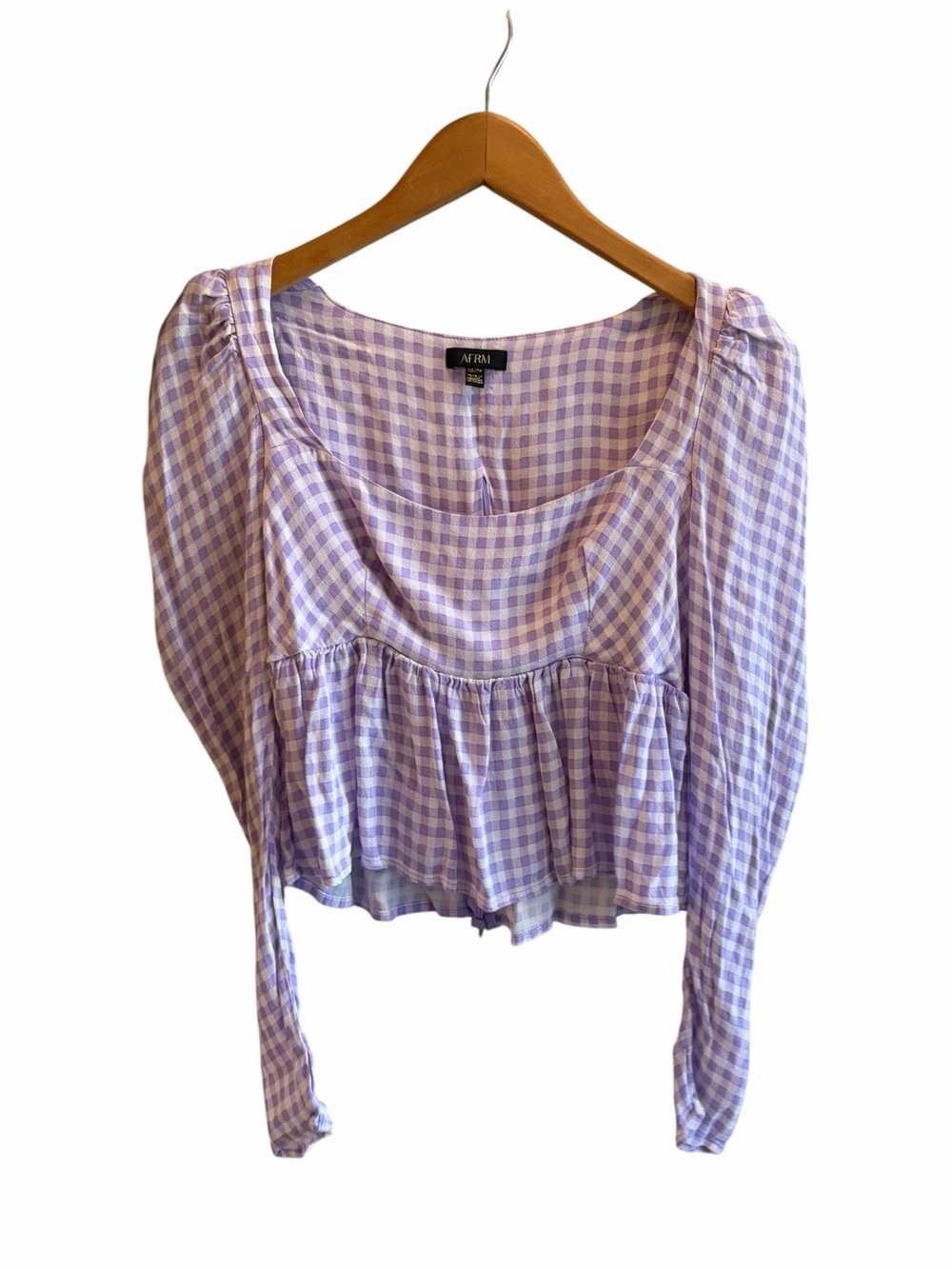 AFRM REVOLVE Lavender Gingham Hough Top - Picture 5 of 10